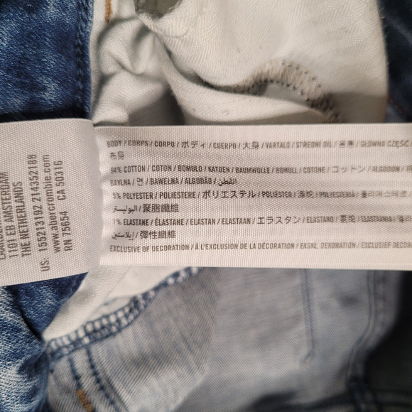 Abercrombie & Fitch Jeans 27 4 Blue Denim Harper Low Rise Ankle Y2K Distressed - Picture 9 of 9